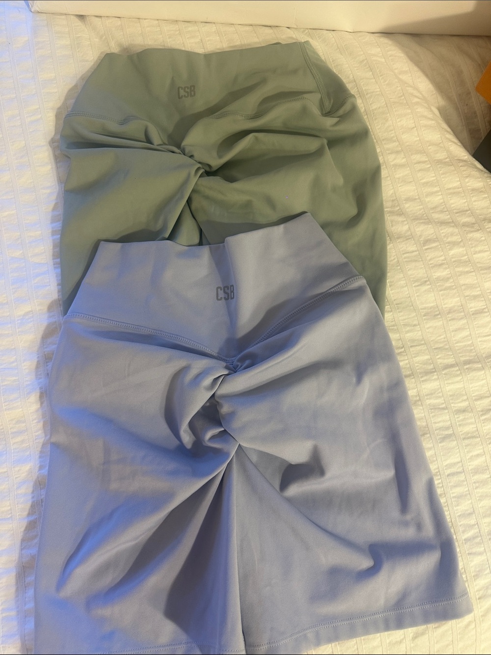 CSB Women’s High-Rise Bike Shorts — Sage Green & Lavender Blue